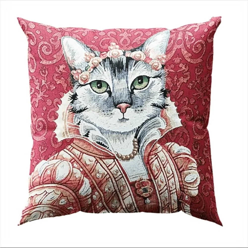 Set Of 4 Adorable Cat Pattern Throw‎ Pillow Covers  17.7/45cm x 17.7/45cm